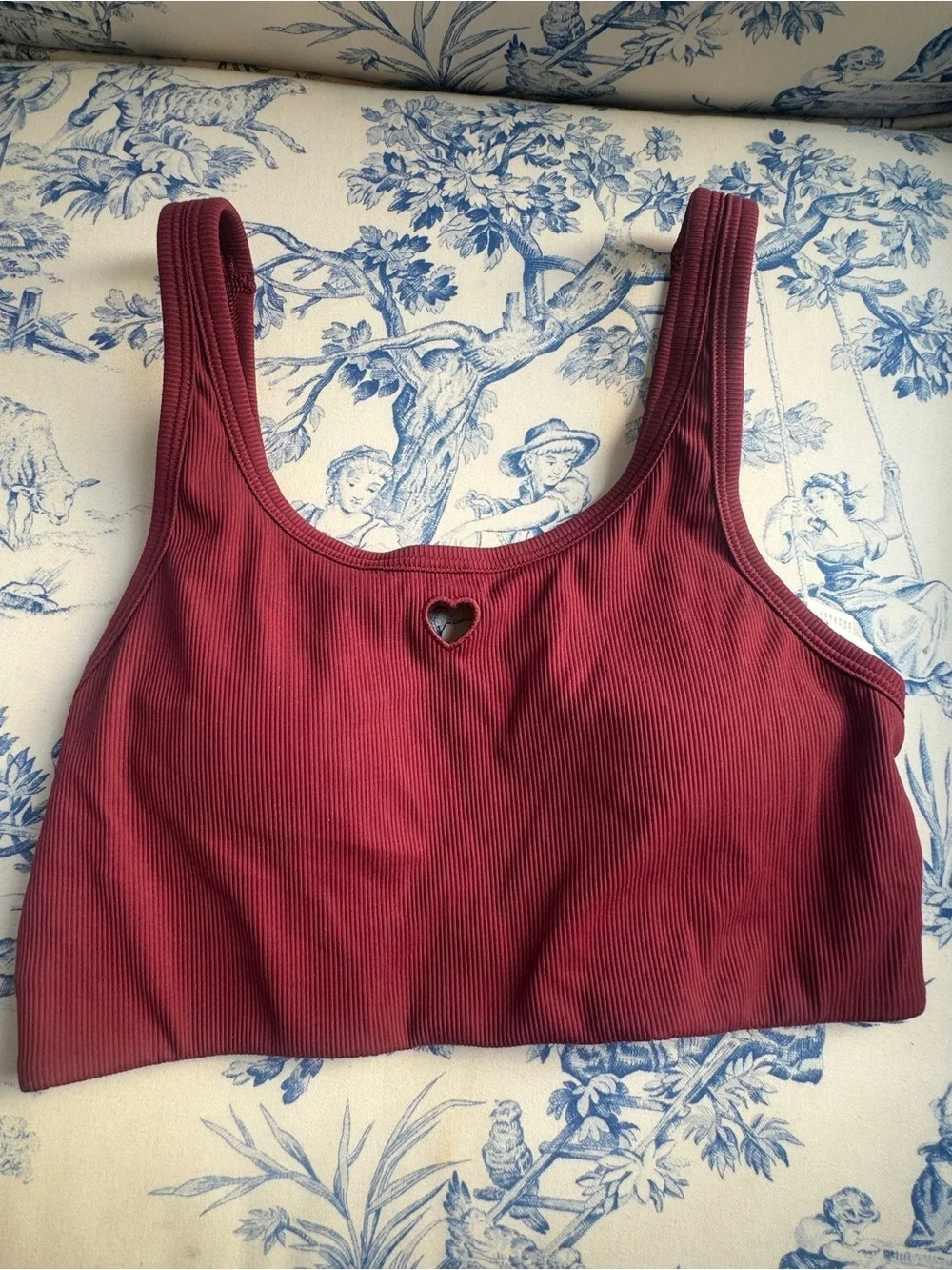 Lululemon Nulu Maroon Ribbed Heart Bra sz XS